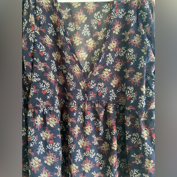 Loralette Floral Long Sleeve Blouse Peasant Boho - Picture 2 of 6
